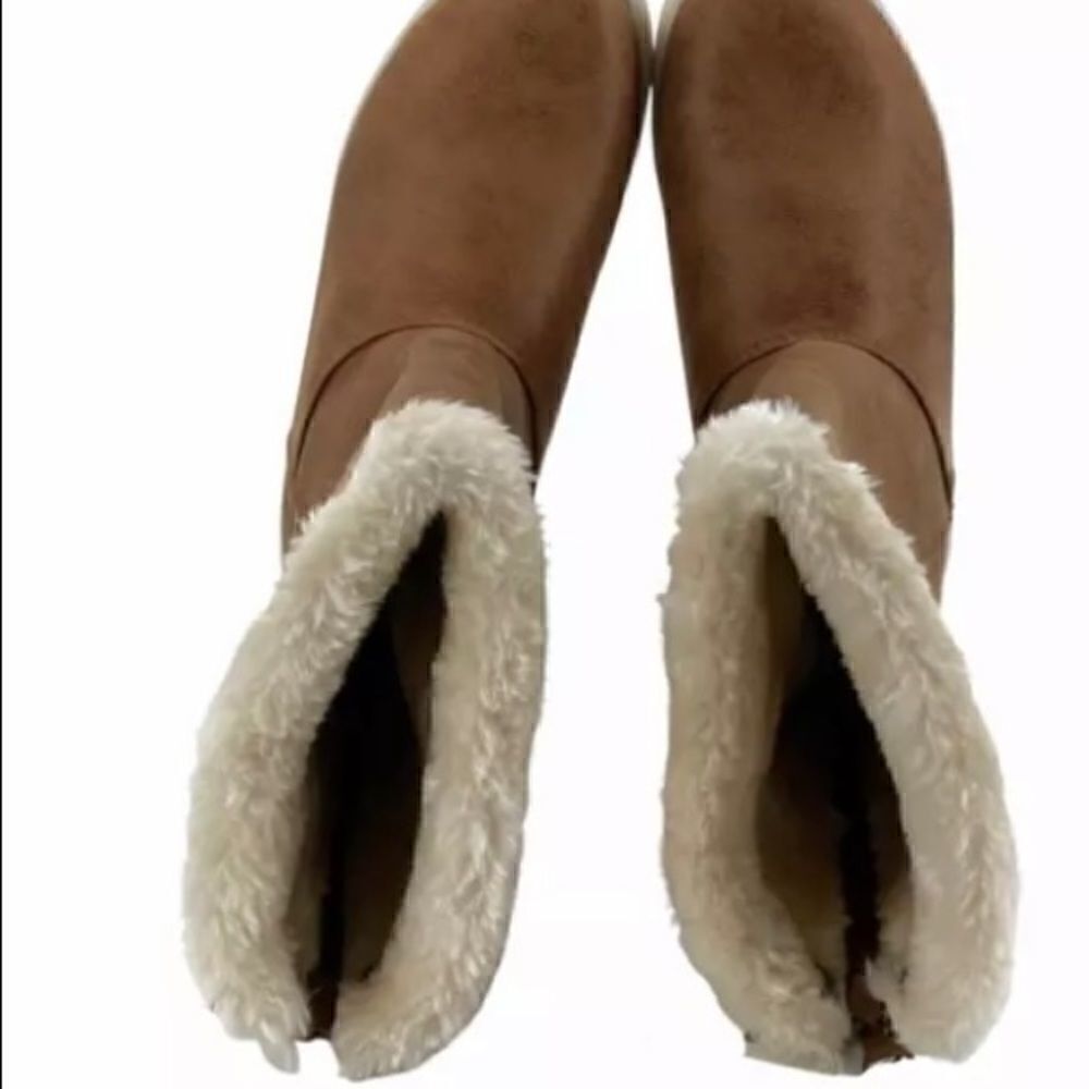 💥Cat & Jack Girl  faux suede shearling Boot -1 - Picture 10 of 11